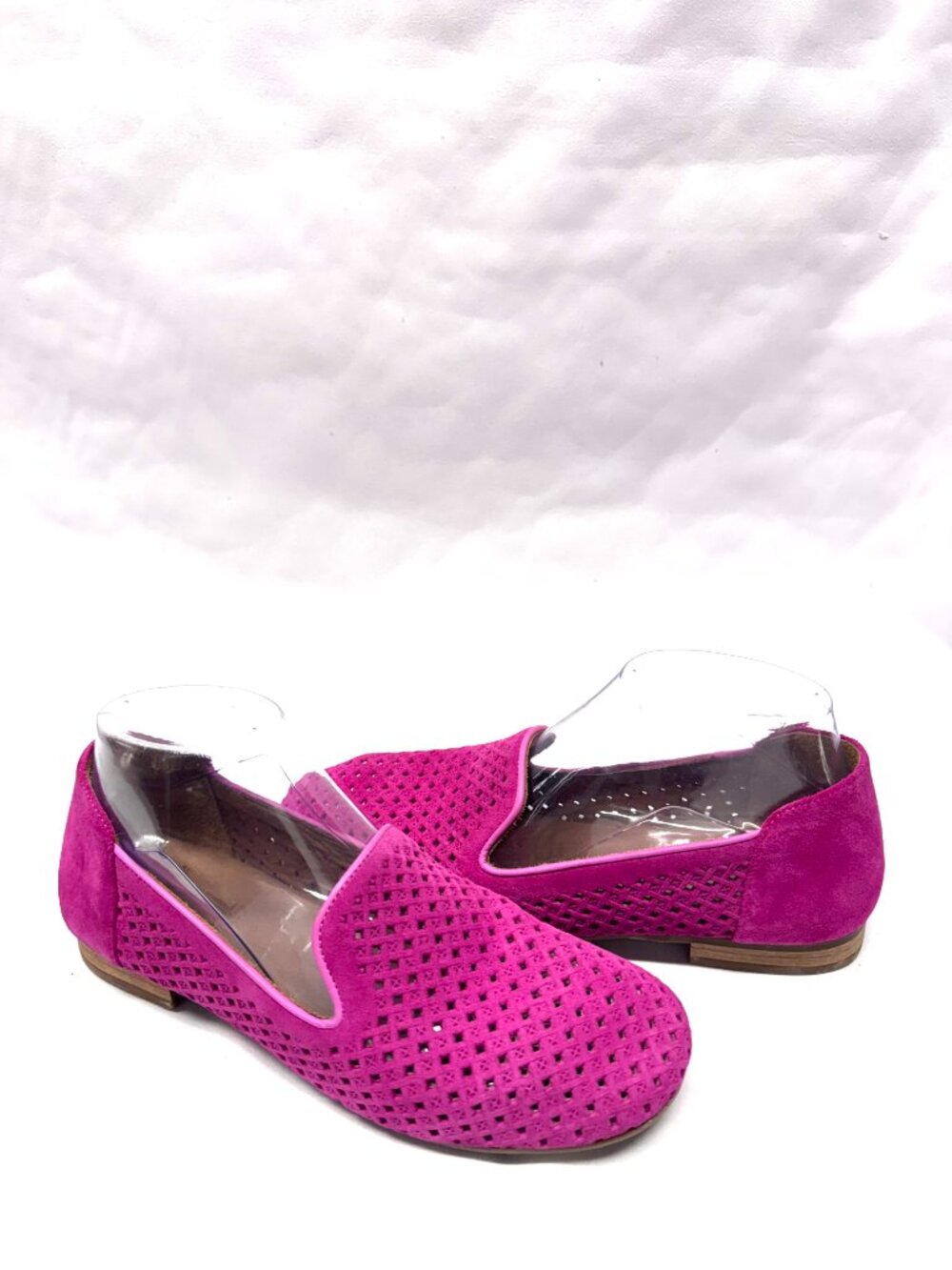 Miz Mooz Fuchsia Perforated Suede Flats